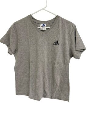 Women's Adidas Gray V-Neck Short Sleeve Tee